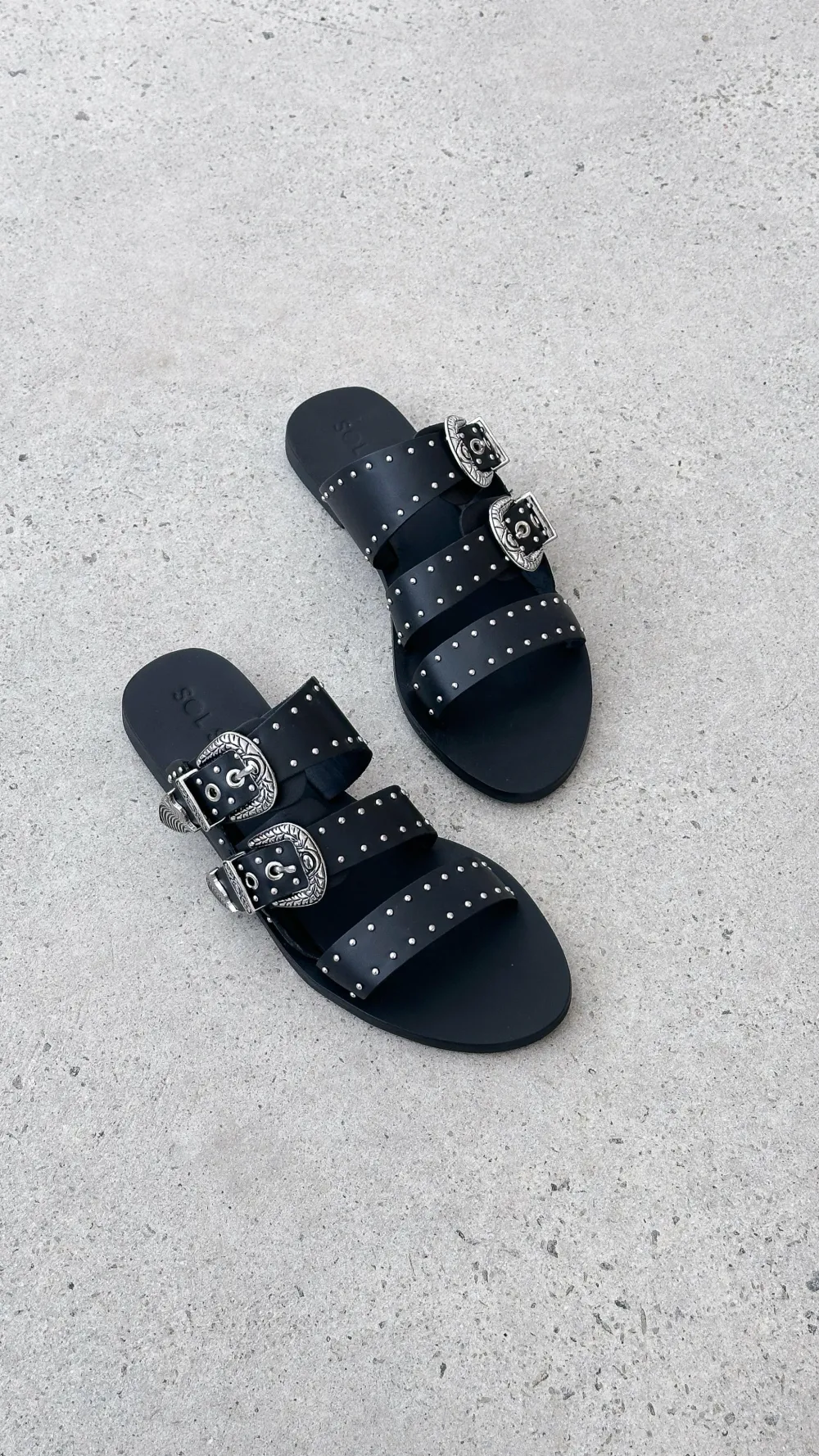 Sol Sana / Kinzu Brands Pty Ltd Sol Sana^Sol Sana Eastwood Stud Slide - Black / Silver