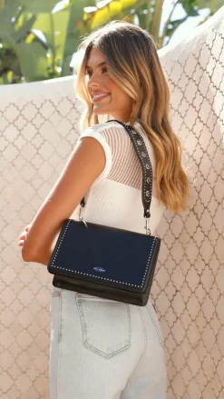 Sol Sana / Kinzu Brands Pty Ltd Bags|Sol Sana^Sol Sana Flap Bag - Black/Silver