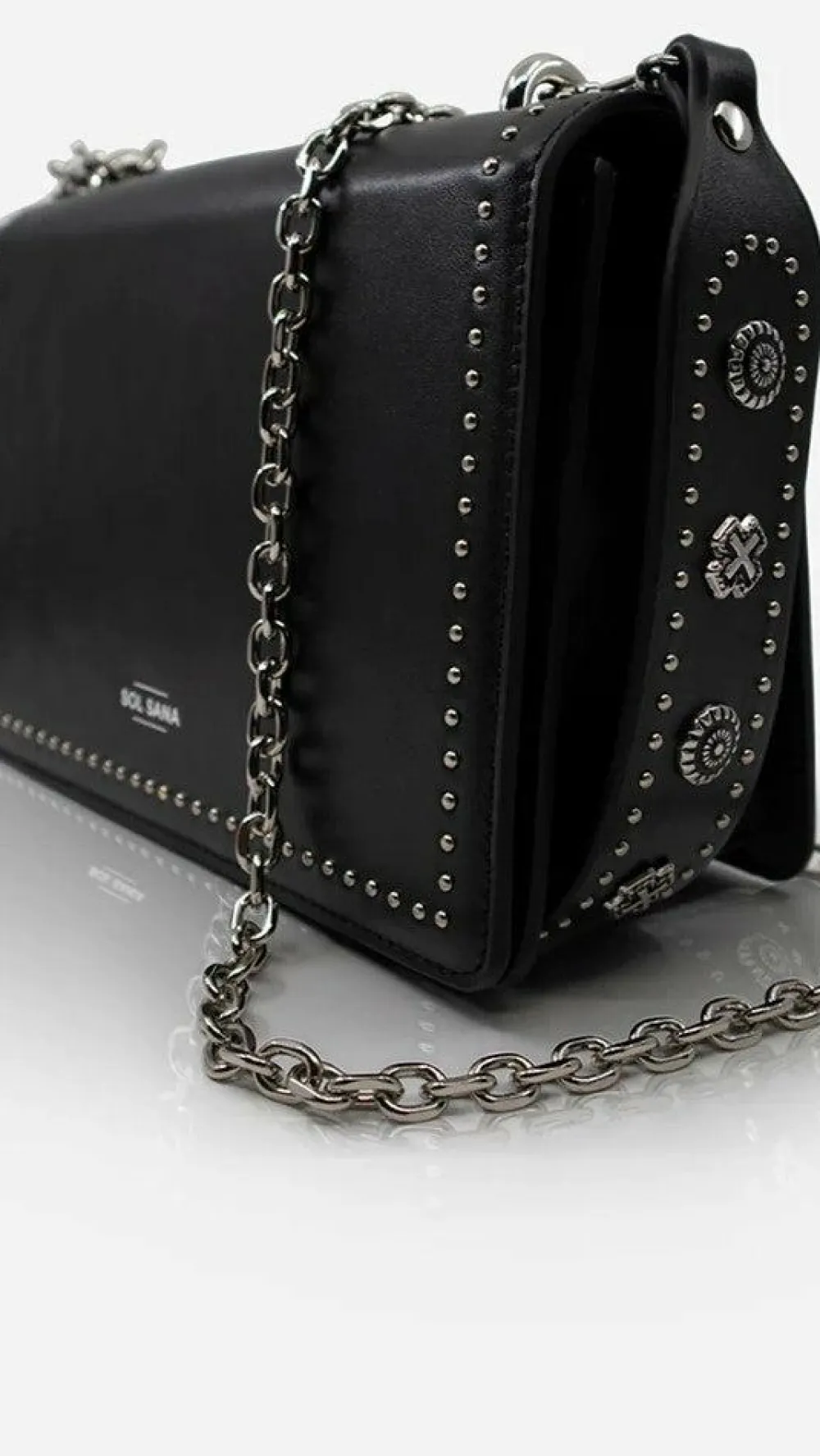 Sol Sana / Kinzu Brands Pty Ltd Bags|Sol Sana^Sol Sana Flap Bag - Black/Silver
