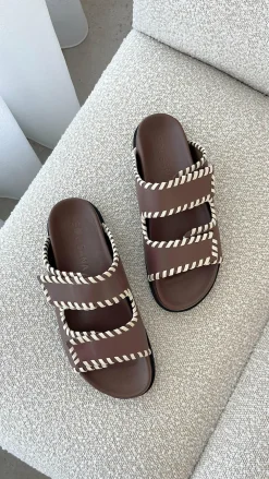 Sol Sana / Kinzu Brands Pty Ltd Sol Sana^Sol Sana Fontelina Footbed - Cocoa / Off White Trim