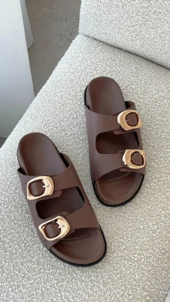 Sol Sana / Kinzu Brands Pty Ltd Sol Sana^Sol Sana San Jose Footbed - Cocoa / Gold