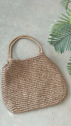 Angel Whisper Bags^Solana Summer Tote Bag - Tan Straw