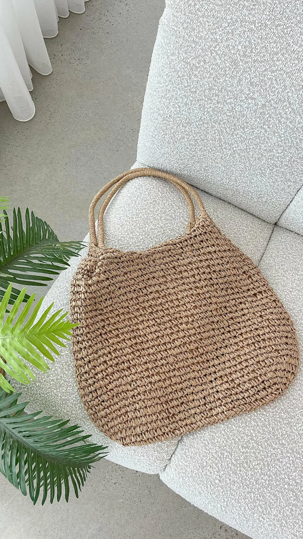 Angel Whisper Bags^Solana Summer Tote Bag - Tan Straw
