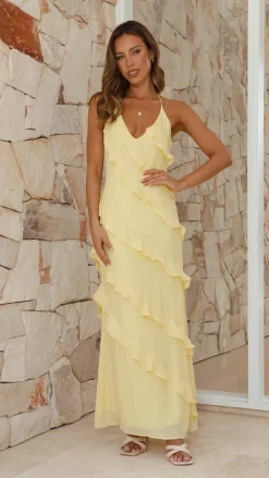 LILYWHYT Dresses|Maxi^Sophia Maxi Dress - Lemon