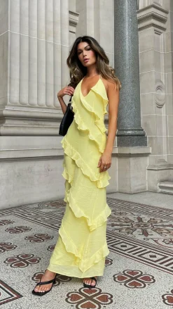 LILYWHYT Dresses|Maxi^Sophia Maxi Dress - Lemon