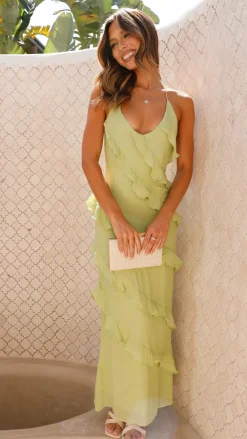 LILYWHYT Dresses|Maxi^Sophia Maxi Dress - Lime