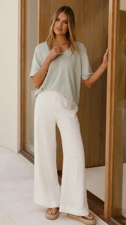 Little Lies Knit Tops|Knitwear^Spring Scoop Neck Tee - Sage