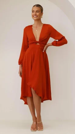 Fashion Allied Sale Evening|Sale Dresses^Starry Nights Dress - Rust