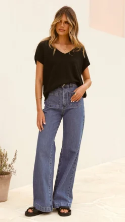 Fashion Allied Knit Tops|Knitwear^Stelaria Knit Top - Black