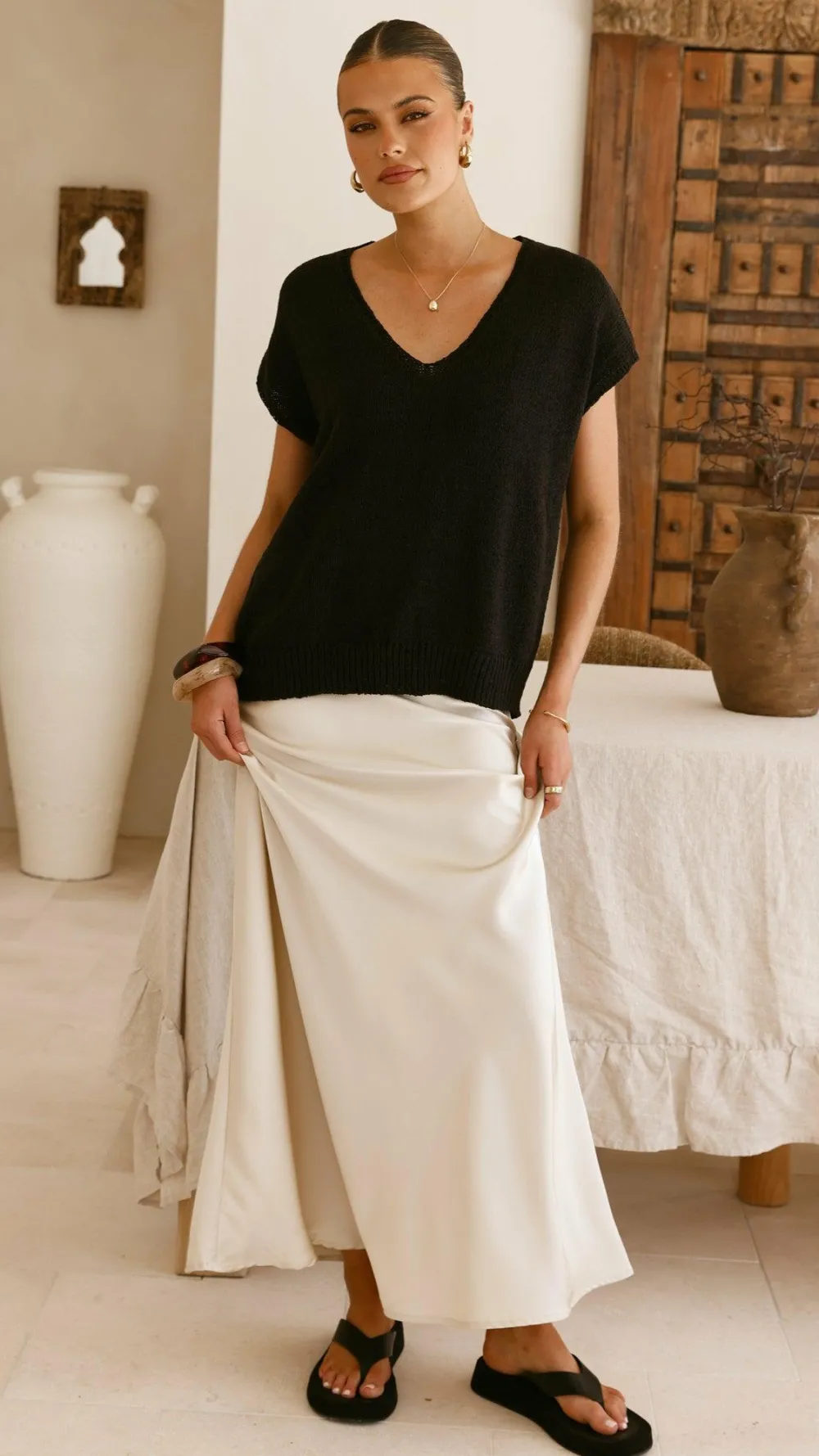 Fashion Allied Knit Tops|Knitwear^Stelaria Knit Top - Black