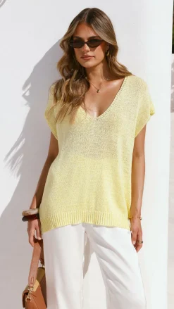 Fashion Allied Knit Tops|Knitwear^Stelaria Knit Top - Yellow