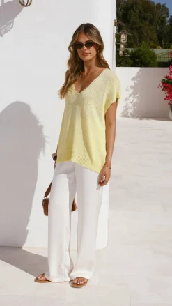 Fashion Allied Knit Tops|Knitwear^Stelaria Knit Top - Yellow