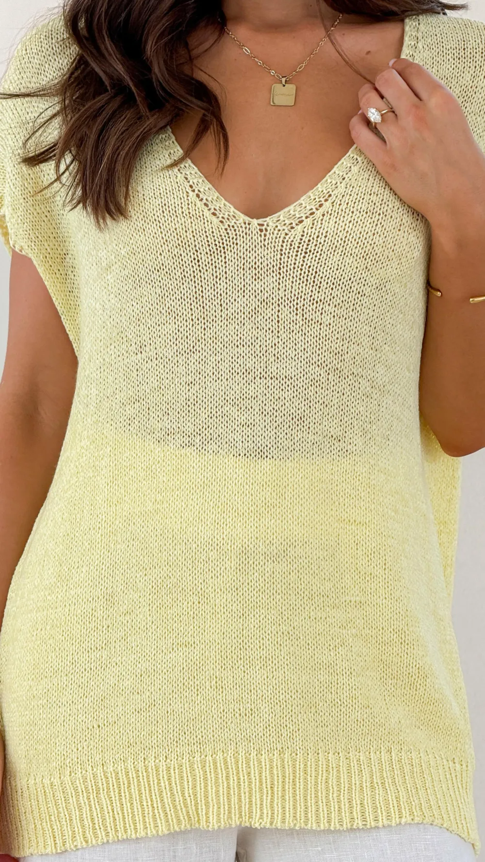 Fashion Allied Knit Tops|Knitwear^Stelaria Knit Top - Yellow