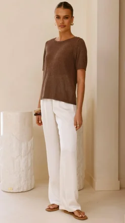 Little Lies Knit Tops|Knitwear^Summer Tee - Mocha