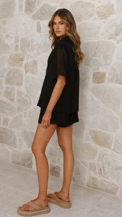 LILYWHYT Sets|Tops^Sylvie Shirt - Black
