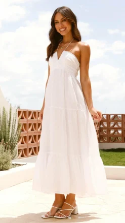 LILYWHYT Dresses|Maxi^Taffeta Maxi Dress - White