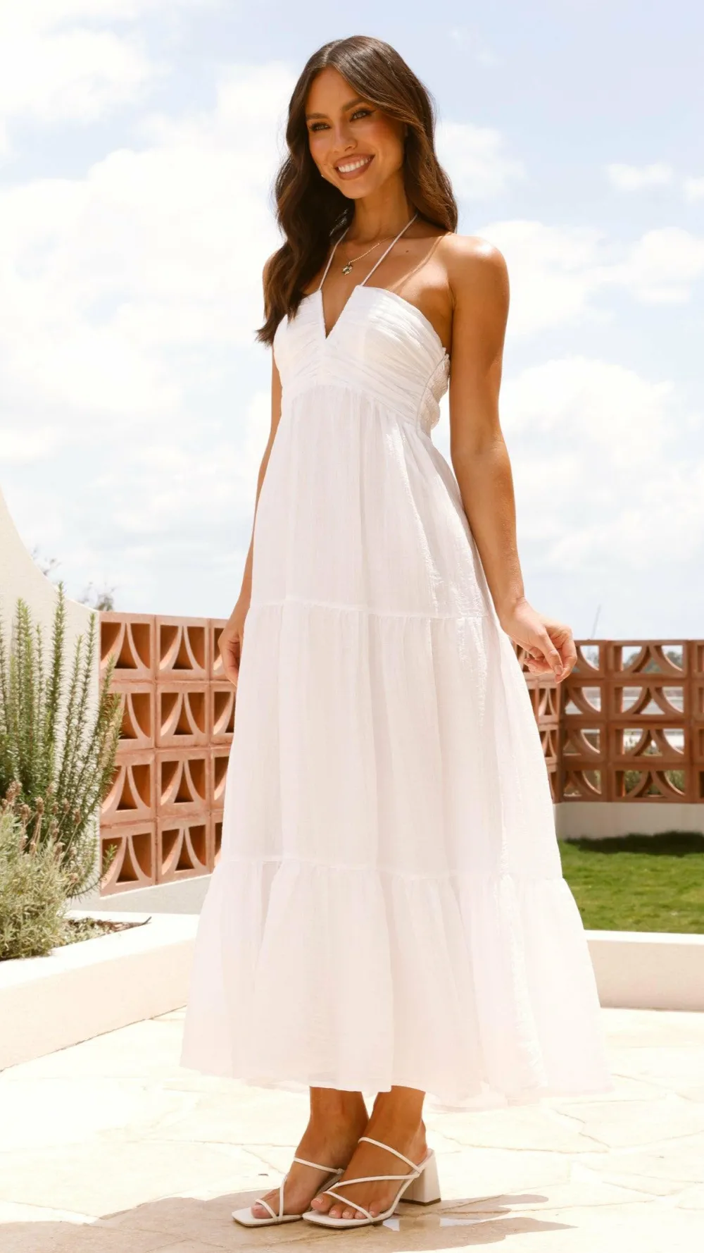 LILYWHYT Dresses|Maxi^Taffeta Maxi Dress - White