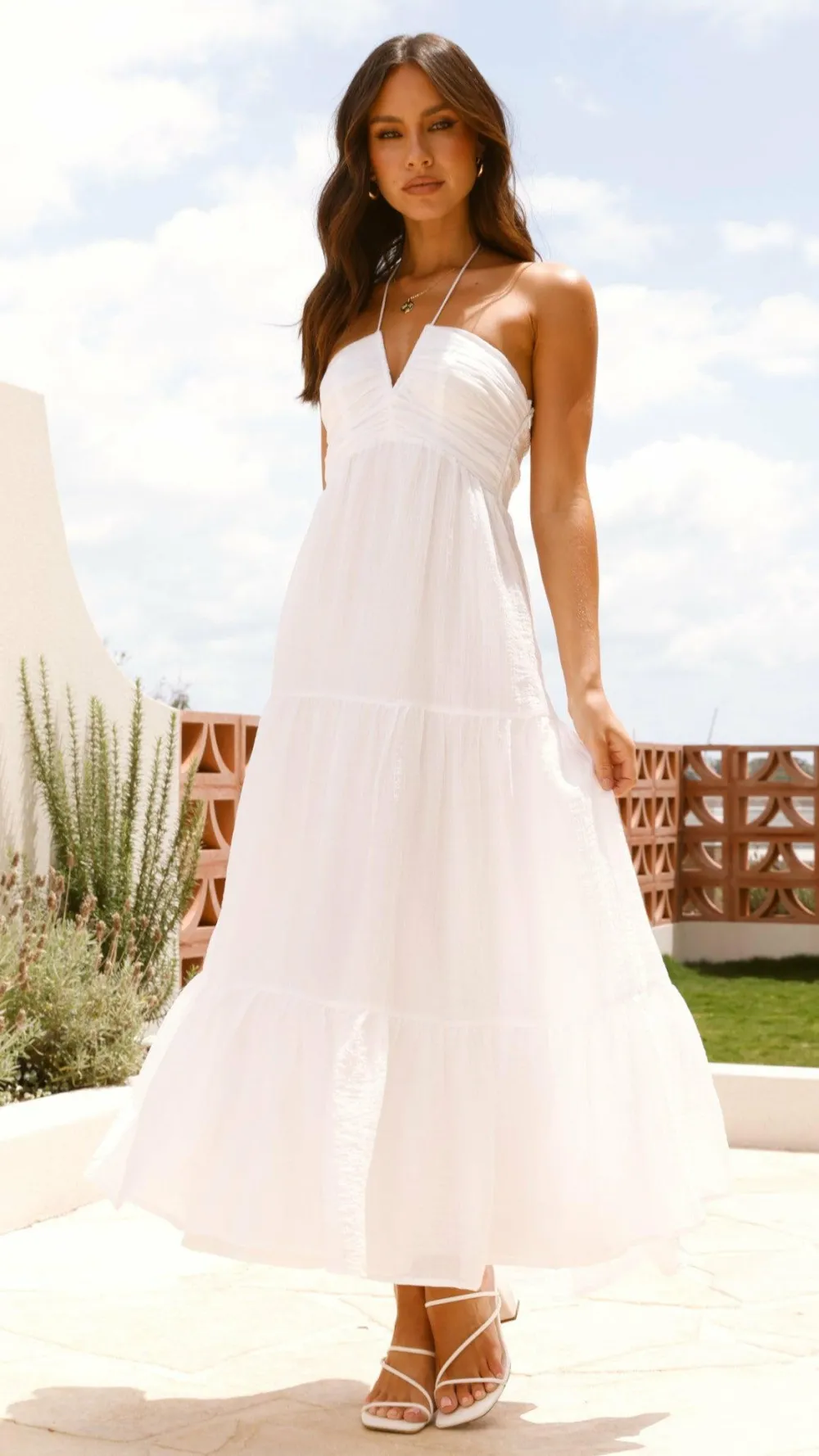 LILYWHYT Dresses|Maxi^Taffeta Maxi Dress - White