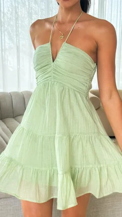 LILYWHYT Sale Dresses^Taffeta Mini Dress - Sage