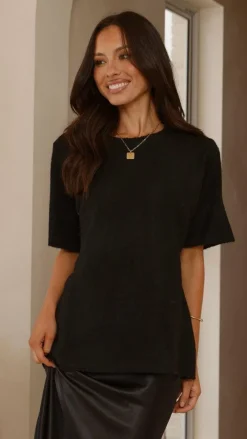 Fashion Allied Knit Tops|Knitwear^Tahlia Knit Top - Black