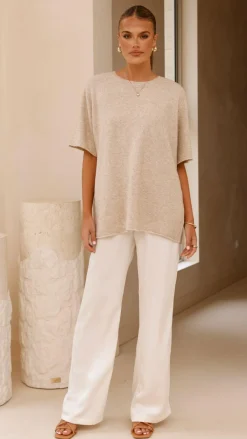 Fashion Allied Knit Tops|Knitwear^Tahlia Knit Top - Oatmeal