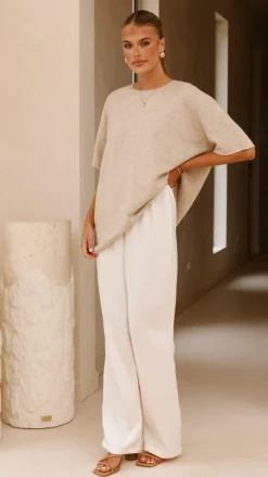 Fashion Allied Knit Tops|Knitwear^Tahlia Knit Top - Oatmeal