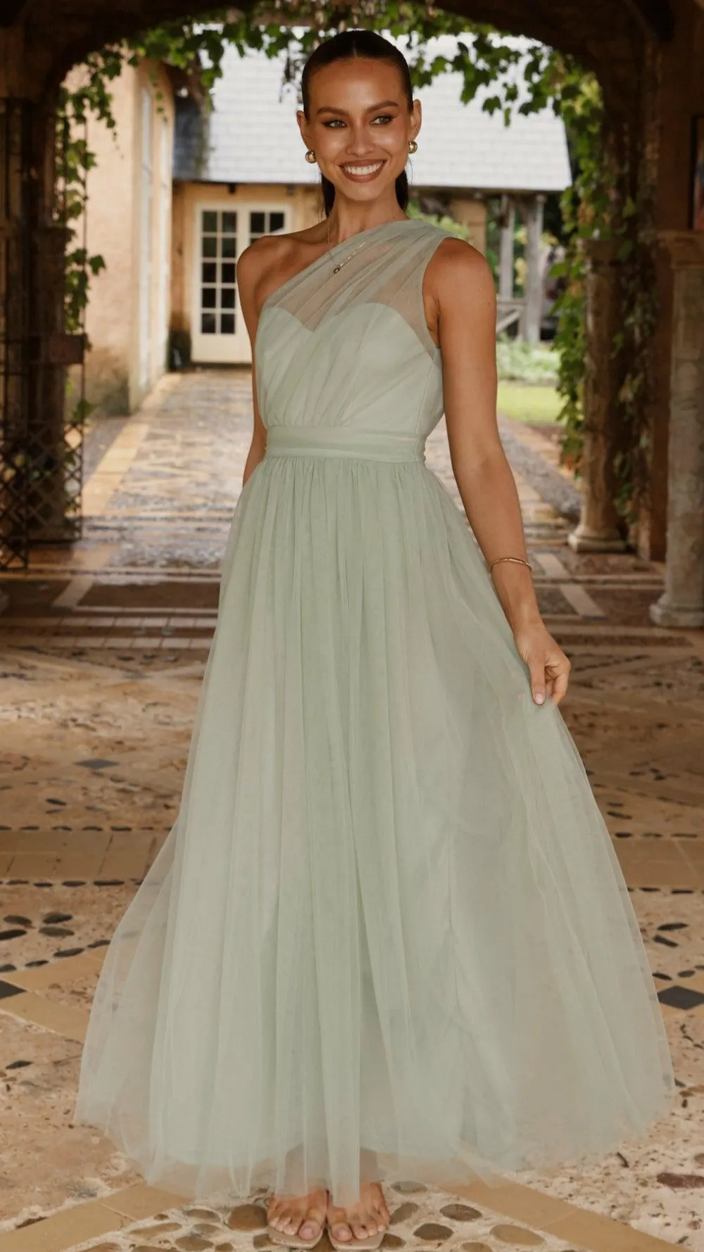 LILYWHYT Dresses|Bridesmaid^Talissa Tulle Maxi Dress - Sage