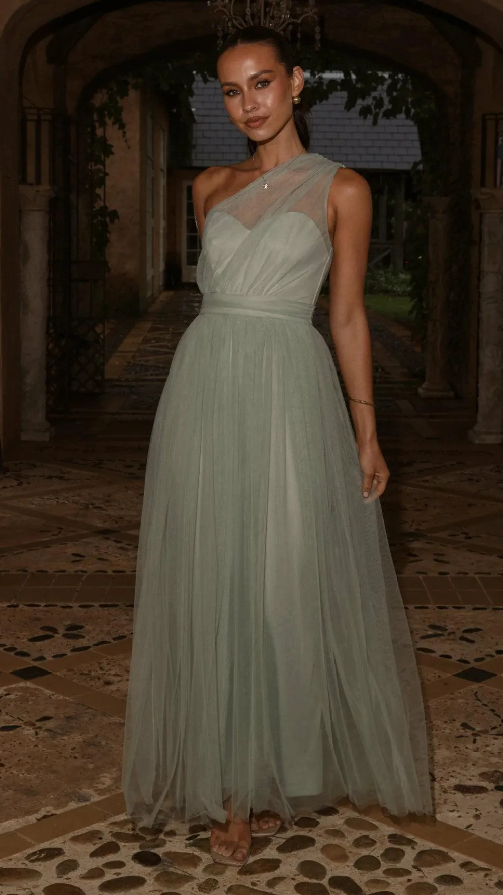LILYWHYT Dresses|Bridesmaid^Talissa Tulle Maxi Dress - Sage