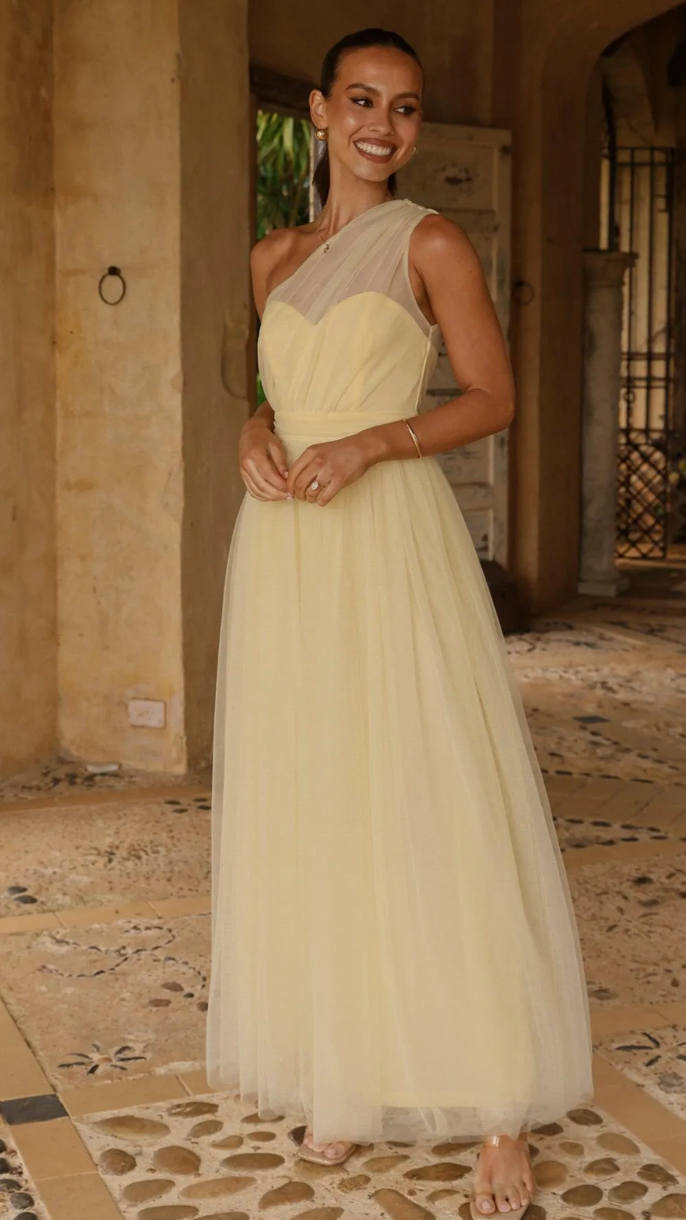LILYWHYT Dresses|Bridesmaid^Talissa Tulle Maxi Dress - Yellow