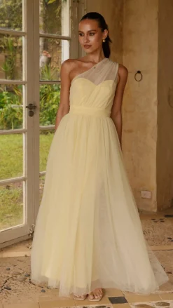 LILYWHYT Dresses|Bridesmaid^Talissa Tulle Maxi Dress - Yellow