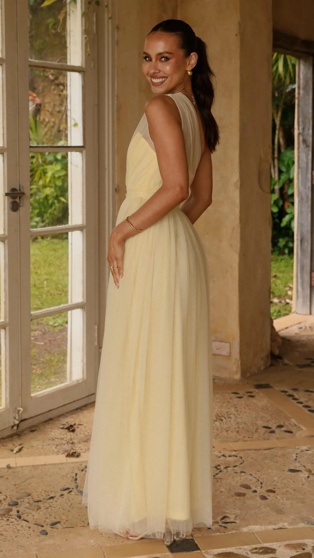 LILYWHYT Dresses|Bridesmaid^Talissa Tulle Maxi Dress - Yellow