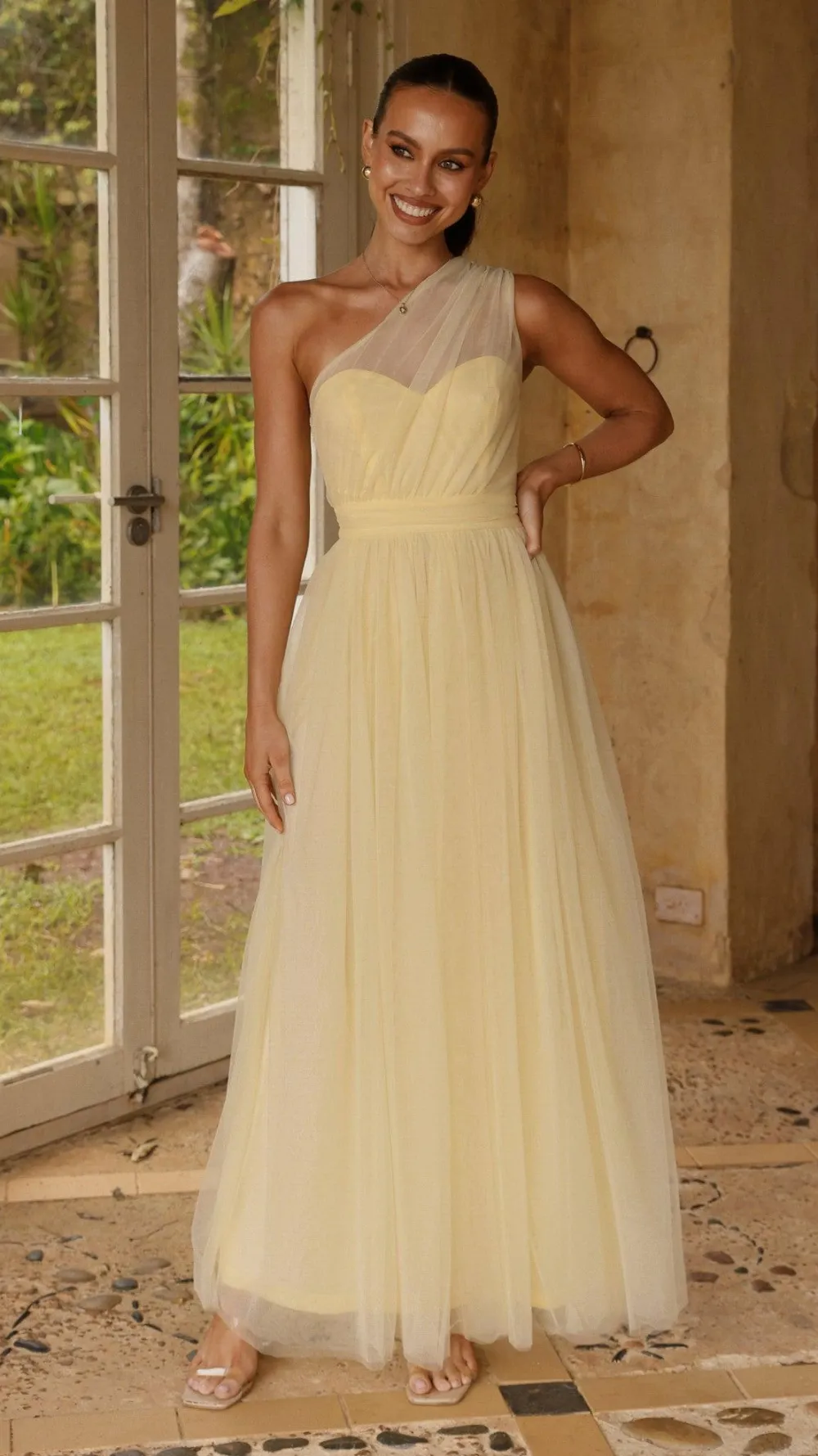 LILYWHYT Dresses|Bridesmaid^Talissa Tulle Maxi Dress - Yellow