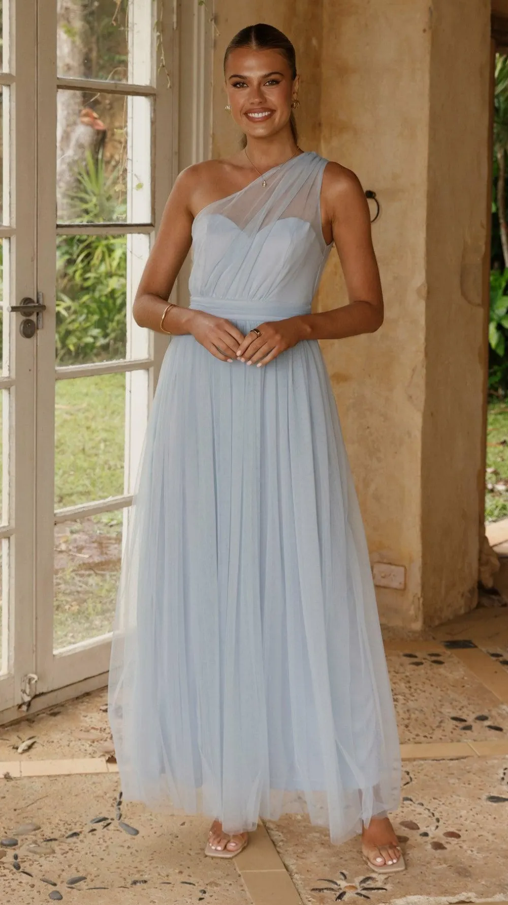 LILYWHYT Dresses|Bridesmaid^Talissa Tulle Maxi Dress - Blue