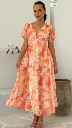 Pink Diamond Dresses|Maxi^Talma Maxi Dress - Orange Floral
