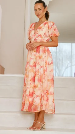 Pink Diamond Dresses|Maxi^Talma Maxi Dress - Orange Floral