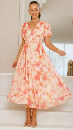 Pink Diamond Dresses|Maxi^Talma Maxi Dress - Orange Floral