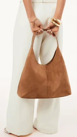 Billini Bags^Tammy Shoulder Bag - Dark Tan Suede