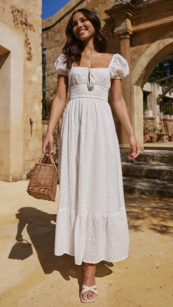 LILYWHYT Dresses|Midi^Tania Midi Dress - White