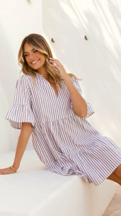 Miracle Fashion Dresses|Mini^Tarnie Mini Dress - Brown Stripe