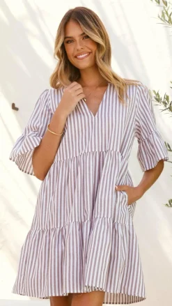 Miracle Fashion Dresses|Mini^Tarnie Mini Dress - Brown Stripe