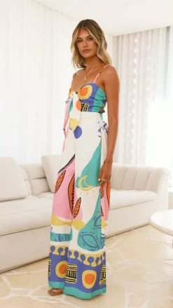 Main St Jumpsuits^Teresa Jumpsuit - Blue/Pink