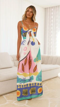 Main St Jumpsuits^Teresa Jumpsuit - Blue/Pink