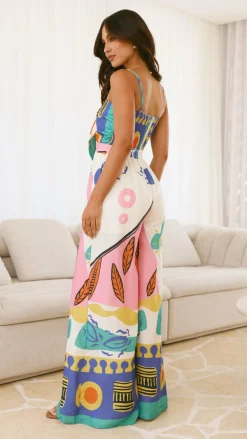 Main St Jumpsuits^Teresa Jumpsuit - Blue/Pink