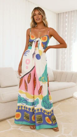Main St Jumpsuits^Teresa Jumpsuit - Blue/Pink