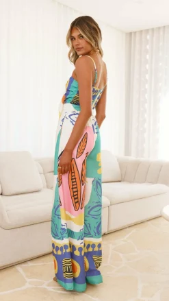 Main St Jumpsuits^Teresa Jumpsuit - Blue/Pink