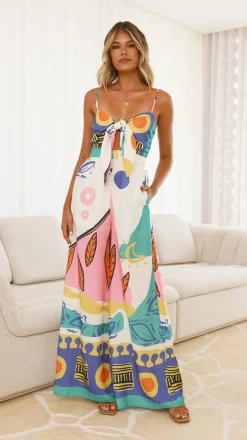 Main St Jumpsuits^Teresa Jumpsuit - Blue/Pink
