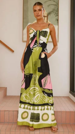 Main St Jumpsuits^Teresa Jumpsuit - Green/Pink