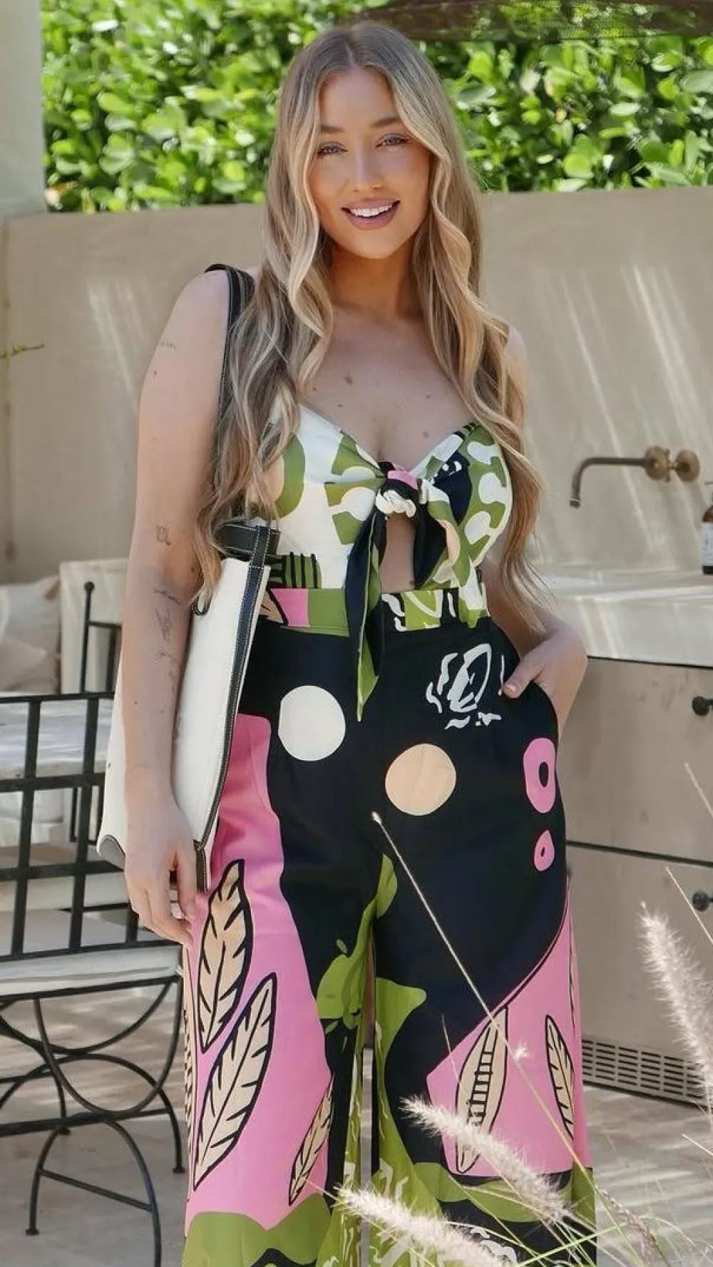 Main St Jumpsuits^Teresa Jumpsuit - Green/Pink
