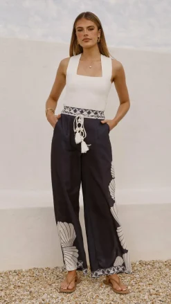 Bubblegum Bottoms^Tessa Wide Leg Pants - Black