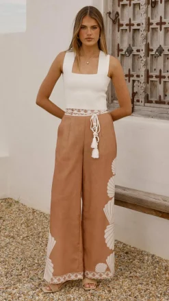 Bubblegum Bottoms|Polo^Tessa Wide Leg Pants - Siena